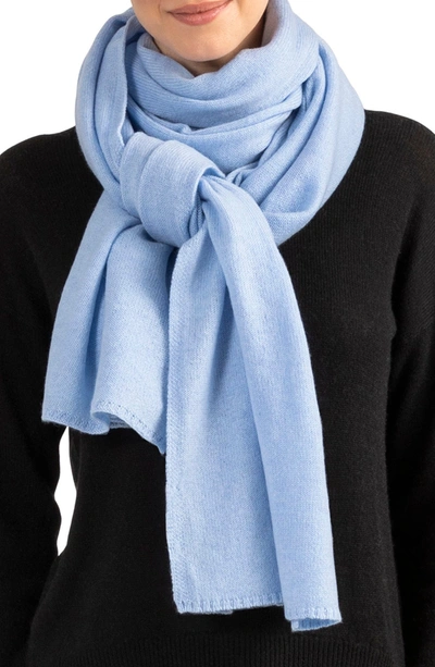 Amicale Cashmere Travel Wrap Scarf In Blue