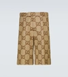 Gucci Beige & Brown Jumbo Gg Shorts In Camel/ebony