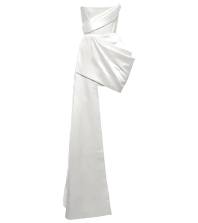 Alex Perry Bridal Blair Satin Minidress In White