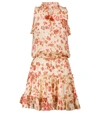 Poupette St Barth Clara Floral Minidress In Yellow Grasse