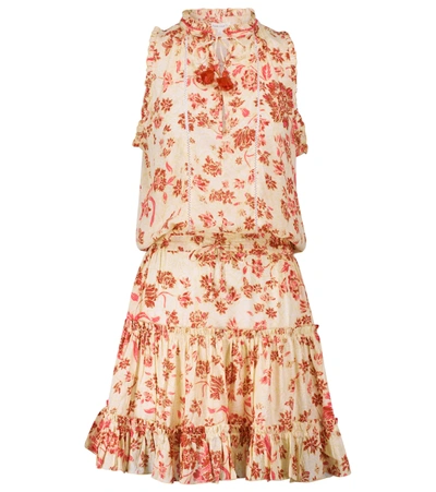 Poupette St Barth Clara Floral Minidress In Yellow Grasse