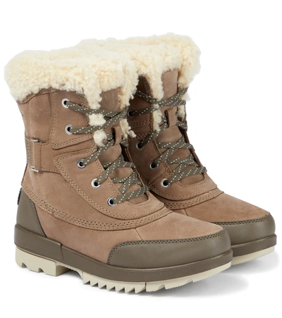 Sorel Torino Park Leather Ankle Boots In Taupe