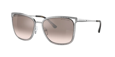 Michael Kors Woman Sunglass Mk1098b Stockholm In Brown Silver Flash