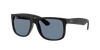 Ray Ban Justin Classic Sunglasses Black Frame Blue Lenses Polarized 55-16 In Polarized Blue Classic