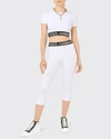 Dolce & Gabbana Next Cropped T-shirt With Branded Elastic In Bianco Ottico