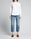 Lafayette 148 Petite Wright Shirt In Italian Stretch Cotton In White