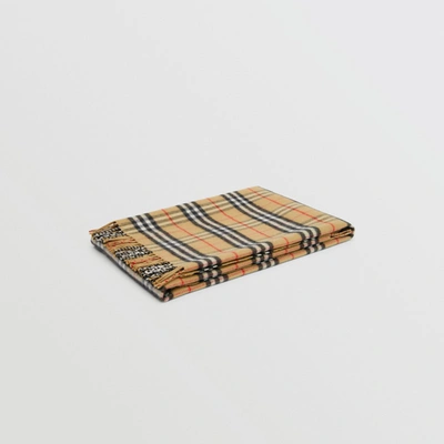 Burberry Childrens Vintage Check Wool Baby Blanket In Archive Beige