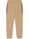 Burberry Men's Check-panel Sweatpants In Beige