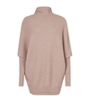 Allsaints Ridley Funnel Neck Wool & Cashmere Sweater In Pashmina Pink