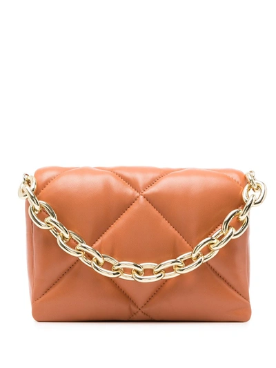 Stand Studio Quilted Leather Crossbody Bag In Orange