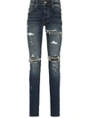 Amiri Mx1 Distressed Skinny Jeans In Blue