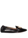 Tory Burch Eleanor T-medallion Loafers In Black