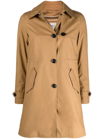 Woolrich Conway Single-breasted Coat In Nude