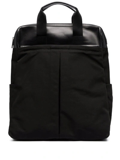 Woolrich Zip-up Panelled Backpack In Schwarz