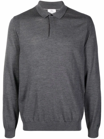Woolrich Fine-knit Polo Shirt In Grau