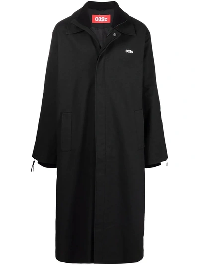 032c Oversized Shirt Coat In Black