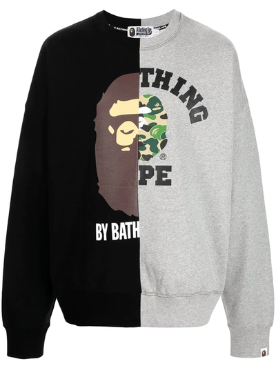 A Bathing Ape Patchwork-style Logo Sweatshirt In Schwarz