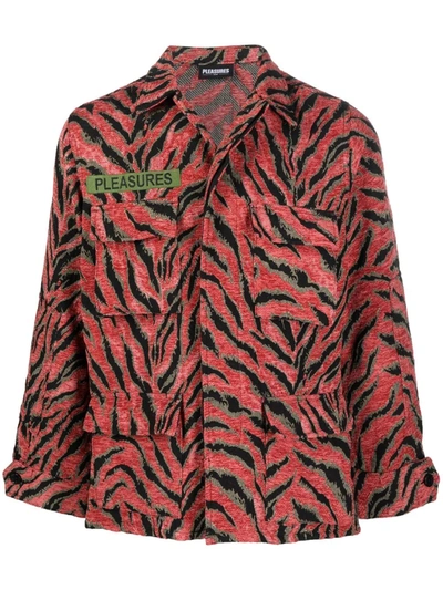 Pleasures Red Animal-print Shirt Jacket