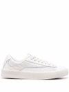 By Far Rodina Textured-leather And Mesh Sneakers In Weiss