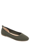 Journee Collection Womens Maryann Knit Round Toe Ballet Dress Flats In Green