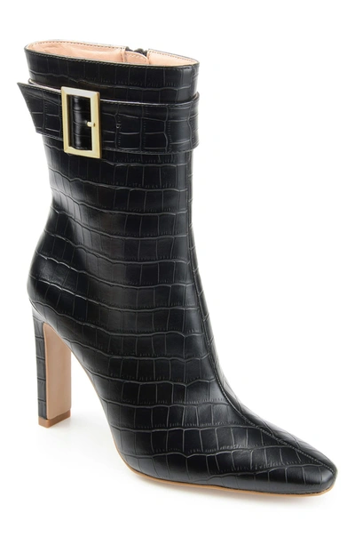 JOURNEE COLLECTION JOURNEE COLLECTION ELAINE CROC EMBOSSED COMFORT FOAM BOOTIE