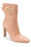 Journee Collection Elaine Croc Embossed Comfort Foam Bootie In Tan