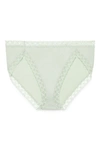 Natori Bliss French Cut Brief Panty Underwear With Lace Trim In Grey