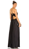 A.l.c Ariya Pleated Faux Leather Gown In Black