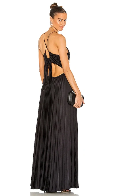 A.l.c Ariya Pleated Faux Leather Gown In Black