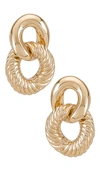 8 Other Reasons Double Deluxe Earring In Metallic Gold