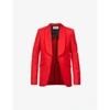 Zadig & Voltaire Date Padded-shoulder Wool-blend Blazer In Coquelicot