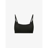 Skims Stretch Cotton Jersey Scoop Neck Bralette In Soot