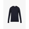 John Smedley Marcus Virgin Wool Crewneck Sweater In Midnight