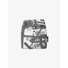 Off-white Black Graphic Text-print Denim Mini Skirt In Black White