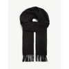 Johnstons Fringed Cashmere Scarf In Charcoal