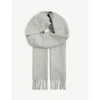 Johnstons Fringed Cashmere Scarf In Silver