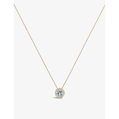 Bucherer Fine Jewellery Pastello 18ct Rose-gold, 0.11ct Brilliant-cut Diamond And 0.7ct Aqua Pendant Necklace In Rose Gold