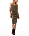 As By Df Port Elizabeth Recycled Leather Pencil Skirt In Desert Olive