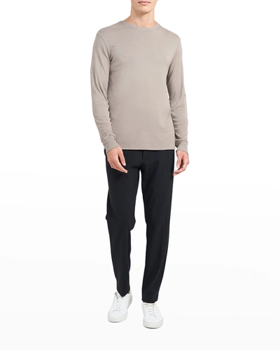 Theory Men's Anemone Essential Long-sleeve Tee In Neutral
