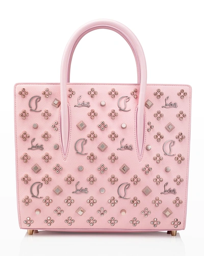 Christian Louboutin Paloma Medium Calf Tote Bag In Doll Pink