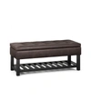 SIMPLI HOME COSMOPOLITAN TRADITIONAL RECTANGLE STORAGE OTTOMAN BENCH