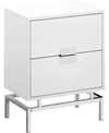 Monarch Specialties Chrome Metal 24"h Night Stand Accent Table In Glossy White