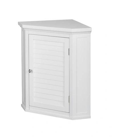 Elegant Home Fashions Slone Corner Wall Cabinet With 1 Shutter Door In White