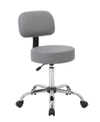BOSS OFFICE PRODUCTS ADJUSTABLE CARESSOFT MEDICAL STOOL W/ BACK CUSHION