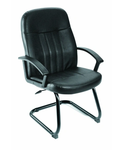 Boss Office Products Executive Leather Budget Guest Chair In Black