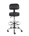 Boss Office Products Adjustable Caressoft Medical Stool W/ Back Cushion