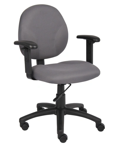 Boss Office Products Diamond Task Chair W/ Adjustable Arms In Grey