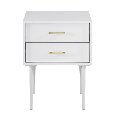 Walker Edison 20" Two-drawer Side Table - White