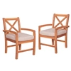 WALKER EDISON X-BACK ACACIA PATIO CHAIRS WITH CUSHIONS (SET OF 2)