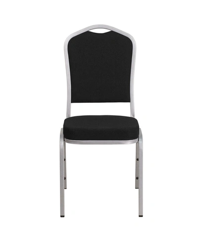 Clickhere2shop Hercules Series Crown Back Stacking Banquet Chair With Fabric And 2.5" Thick Seat Frame In Black